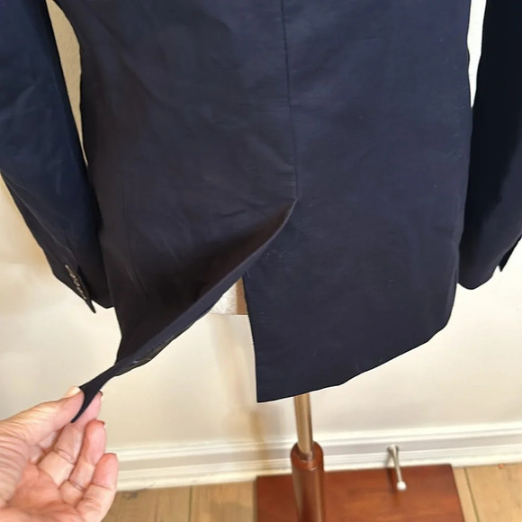 JCREW NAVY COTTON TWO BUTTON BLAZER VENTED BACK LINED FITTED DESIGN SIZE 8 - Picture 6 of 7